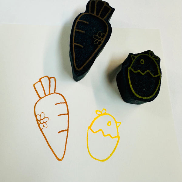 Kecia Deveney | Carrot & Chick | Foam Stamps - Set of 2