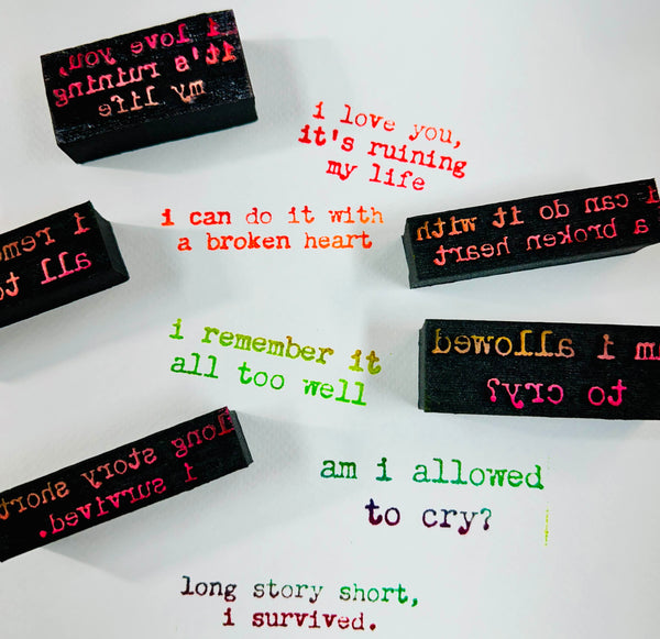 Maxi Moon | Quill Pen Lyrics | Foam Stamps - Set of 5
