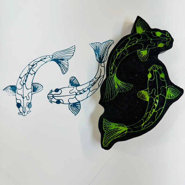 100 Proof Press | Playing Koi | Foam Stamp