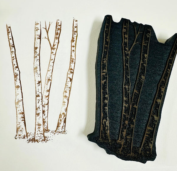 Kevin Nakagawa | Stampscapes Four Birches | Foam Stamp