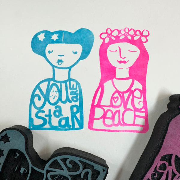Wendy Aspinall | Hippie Chicks | Foam Stamps - Set of 2