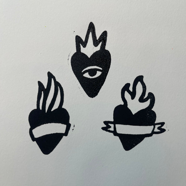 Kae Pea | Sacred Hearts Trio | Foam Stamps - Set of 3