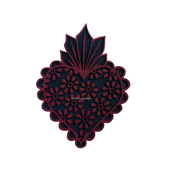 Crafty Chica | Corazon con Flores | Foam Stamp