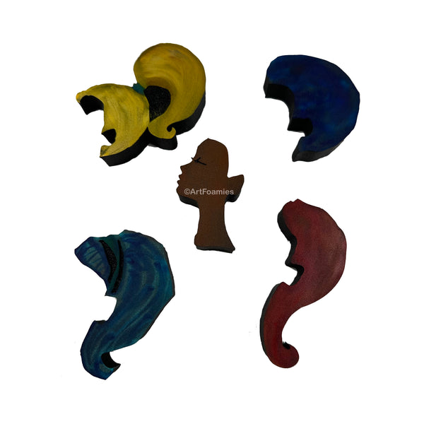 Jane Davenport | A-Muse-ing Wigs | Foam Stamps - Set of 5