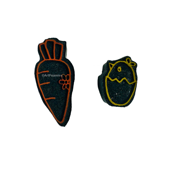 Kecia Deveney | Carrot & Chick | Foam Stamps - Set of 2