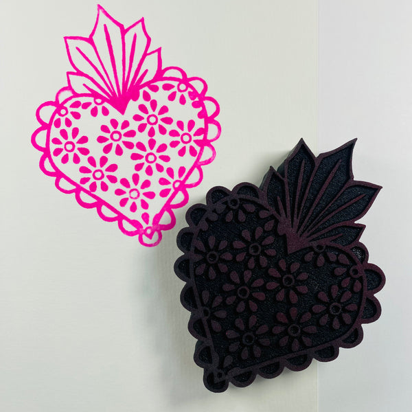 Crafty Chica | Corazon con Flores | Foam Stamp