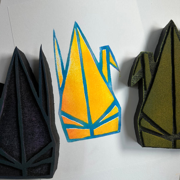 Sarah Matthews | Paper Cranes | Foam Stamps - Set of 2