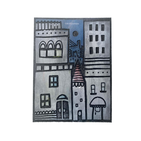 Kae Pea | Cityscape Imprint Pad | Foam Stamp