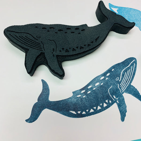 Red Tin Roof | Whale | Foam Stamps - Set of 2