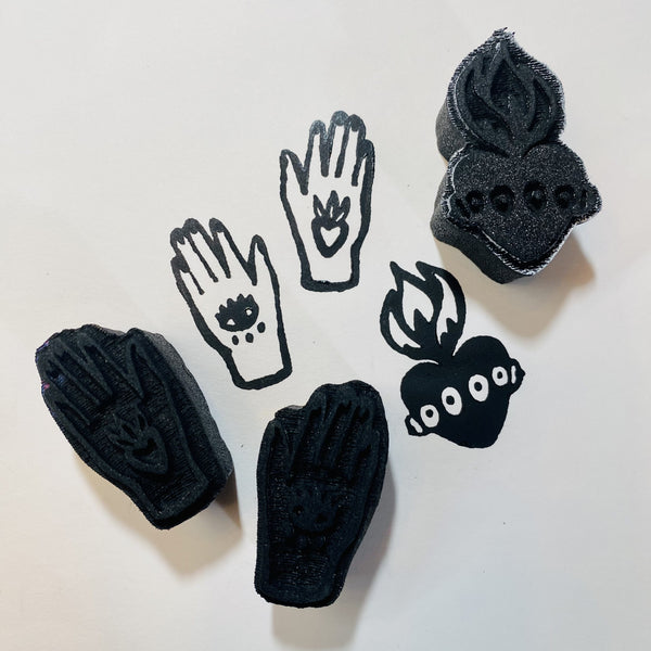 Kae Pea | Sacred Heart & Hands | Foam Stamps - Set of 3