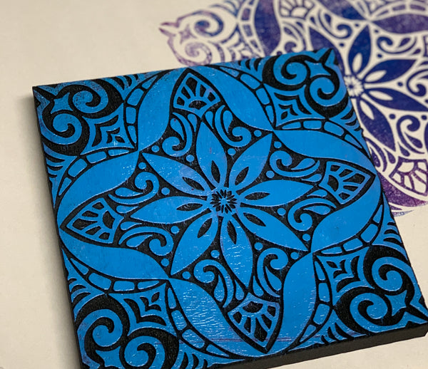 Marta Harvey | Large Floral Tile (Positive) | Foam Stamp