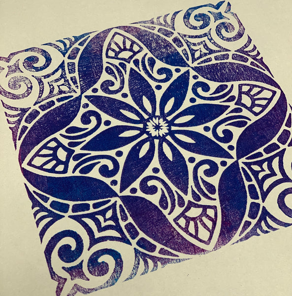 Marta Harvey | Large Floral Tile (Positive) | Foam Stamp