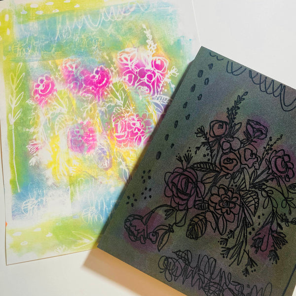 Kae Pea | Scribble Floral Imprint Pad | Foam Stamp
