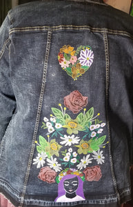 Blooming Ideas Denim Jacket by Patti Campbell
