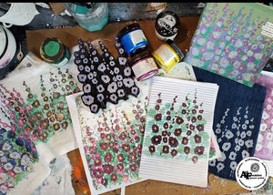 How to Stamp a Beautiful Hollyhock Garden by Lynne Forsythe