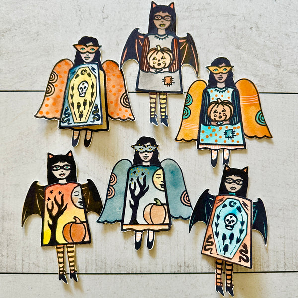 Kae Pea & Megan Quinlan | The Changels Set #5 (Halloween) | Foam Stamps - Set of 7