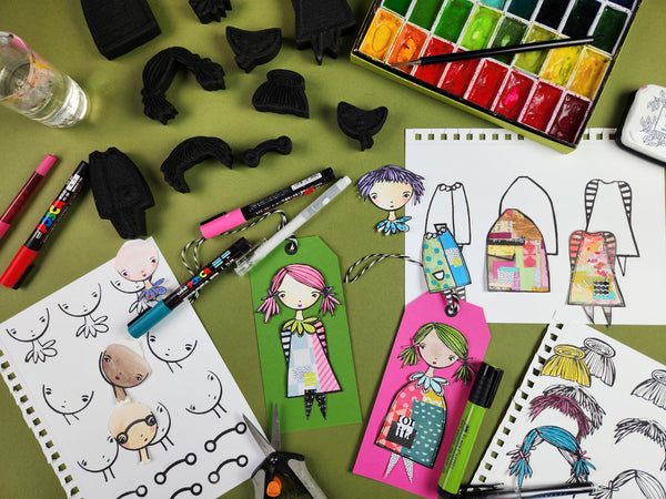 ArtFoamies by Connie Fong for Fodder School | Fodders Daughters Collection | Foam Stamp (Set of 10)