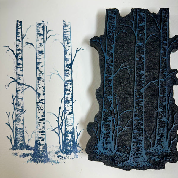 Kevin Nakagawa | Stampscapes Birch Trunks | Foam Stamp