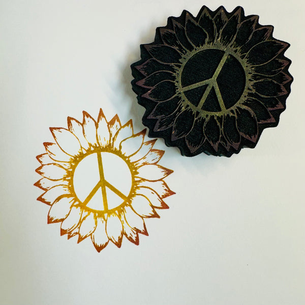 Dana & Jack Fulton | Sunflower Peace Sign | Foam Stamp