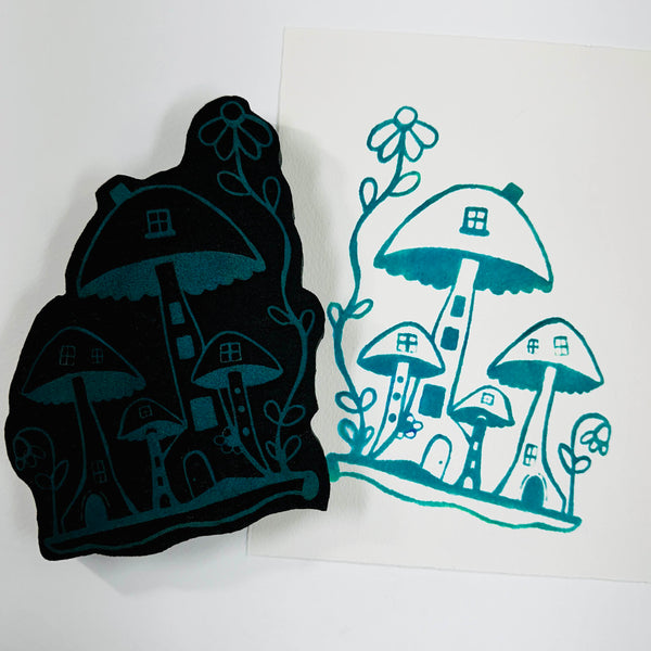 Wendy Aspinall | Toadstool Village | Foam Stamp