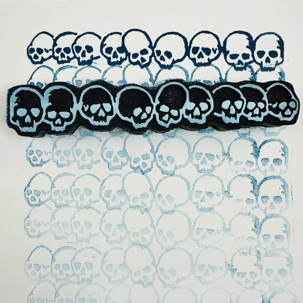 100 Proof Press | Row of Skulls | Foam Stamp