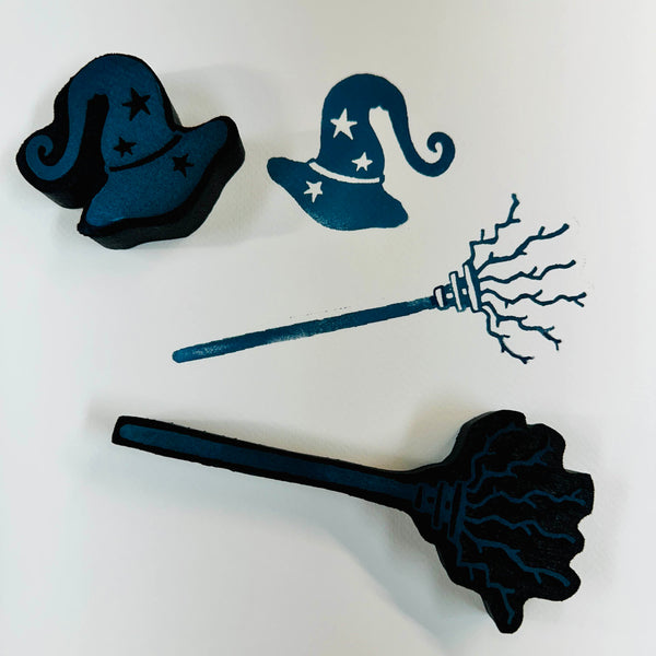 Patty McFarlane | Witches Broom and Hat | Foam Stamps - Set of 2