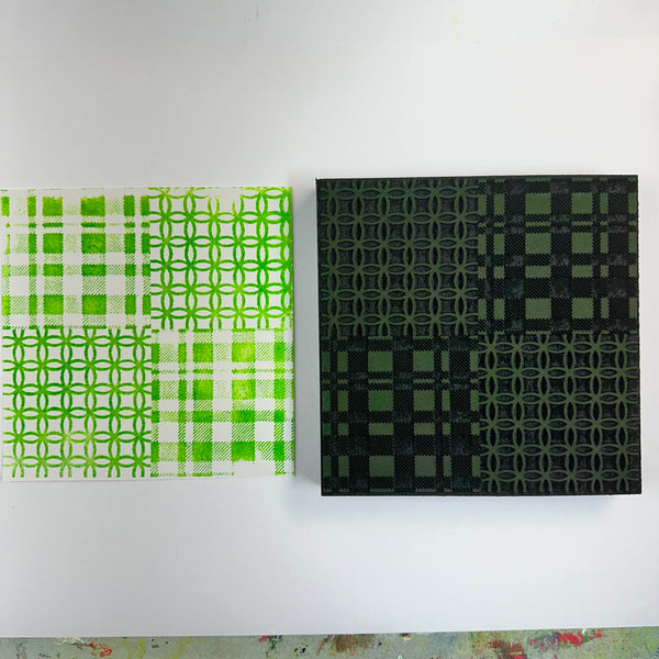 Ann Butler | Plaid & Rings Foursquare | Foam Stamp