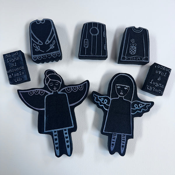 Kae Pea & Megan Quinlan | The Changels Set #1 | Foam Stamps - Set of 7