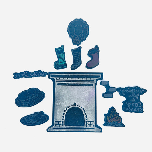 Kae Pea | Cozy Hearth Set | Foam Stamps (Set of 11)