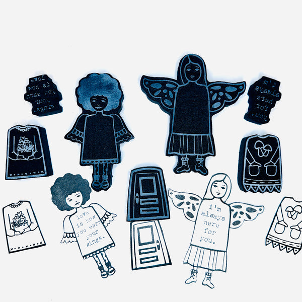 Kae Pea & Megan Quinlan | The Changels Set #2 | Foam Stamps - Set of 7