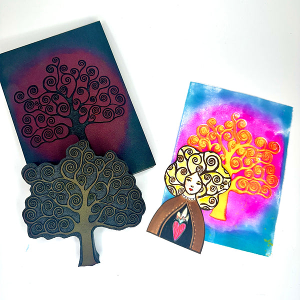 Kae Pea/Sheri Weistaner |Tree of Life (Pos and Neg) | (Set of 2) Foam Stamps