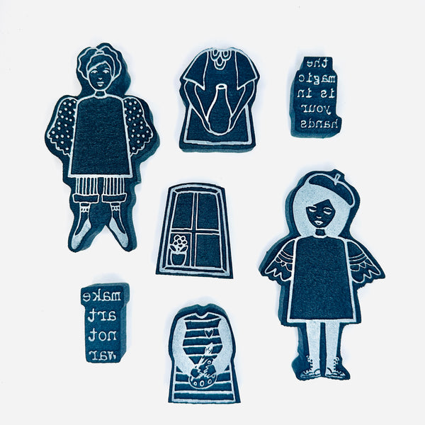 Kae Pea & Megan Quinlan | The Changels Set #4 | Foam Stamps - Set of 7