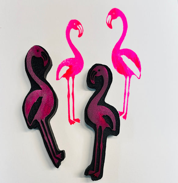 Kae Pea | 2 Flamingos | Foam Stamp (Set of 2)