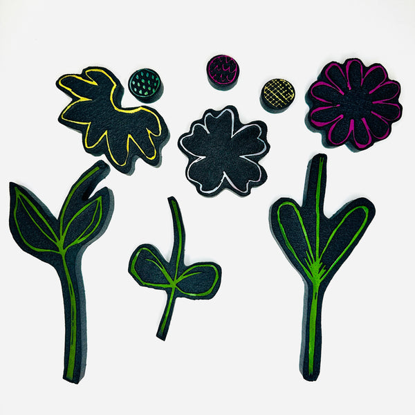 Char DeRouin | All the Flower | Art Foam Stamps (Set of 9)