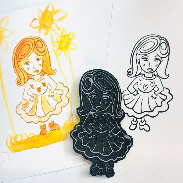 Jenny Maroney | Hearts and Hoop Skirt | Art Foam Stamp