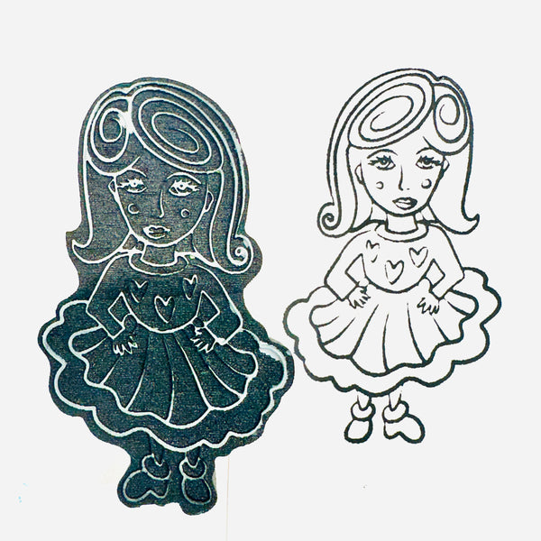 Jenny Maroney | Hearts and Hoop Skirt | Art Foam Stamp
