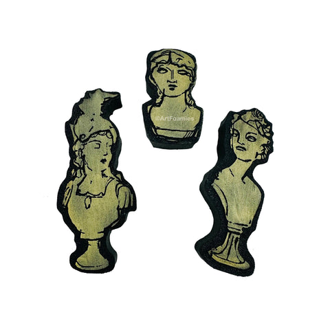 Jane Davenport | Marble Busts | Foam Stamps - Set of 3