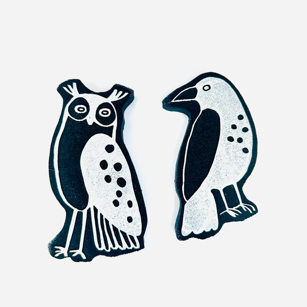Wendy Aspinall | Raven and Owl | Foam Stamps (Set of 2)