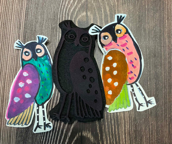 Wendy Aspinall | Raven and Owl | Foam Stamps (Set of 2)