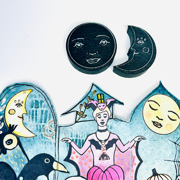 Megan Quinlan | 2 Moons | Foam Stamps (Set of 2)