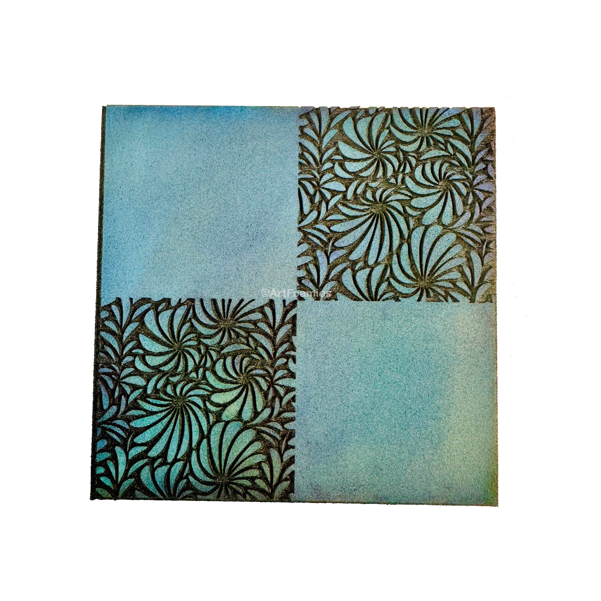 Ann Butler | Solid & Floral Foursquare | Foam Stamp