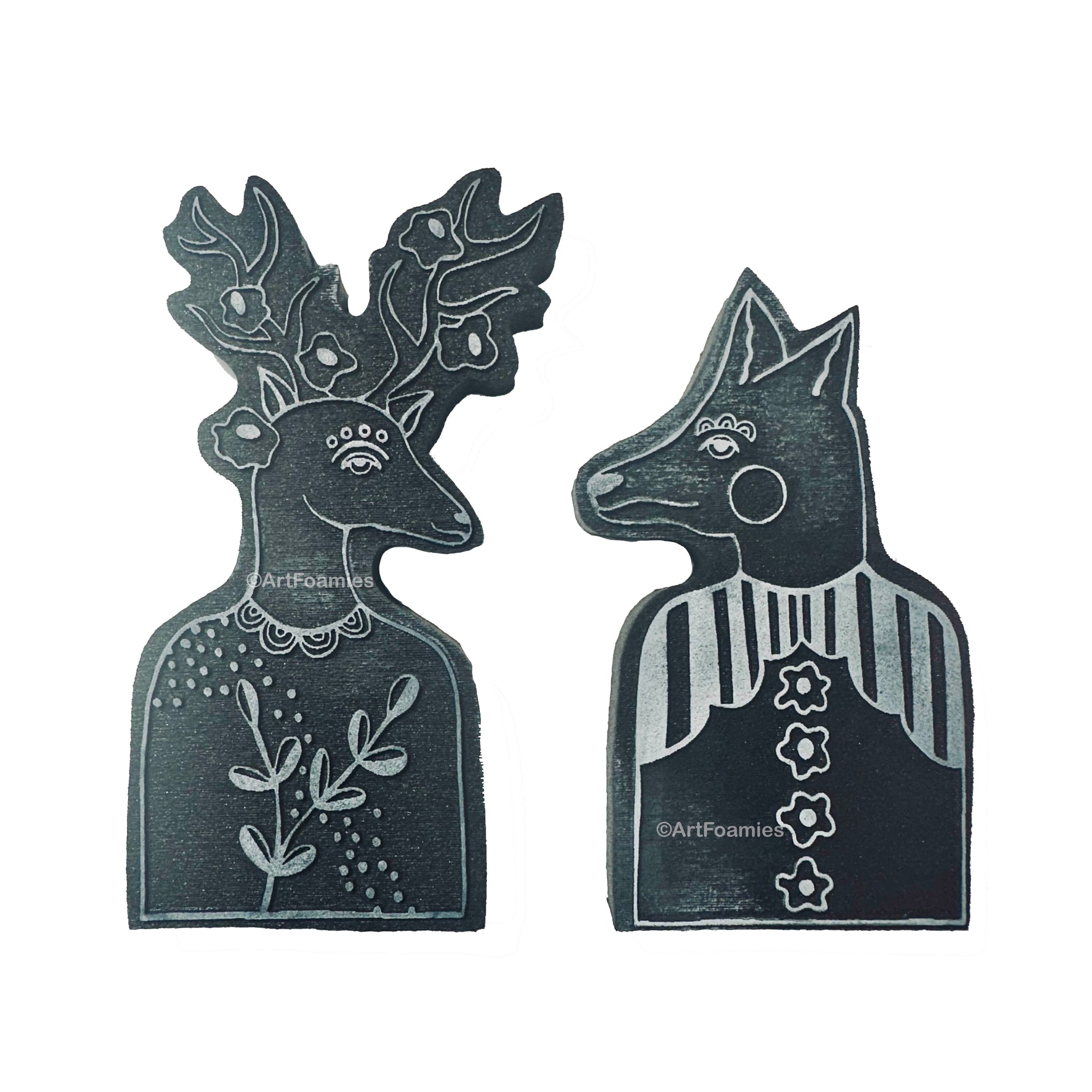 Megan Quinlan | Wolf & Deer | Foam Stamps - Set of 2