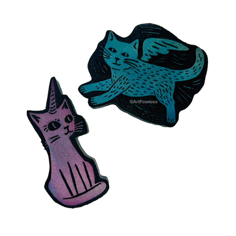 Collage Soup | Magical Cats | Foam Stamps - Set of 2