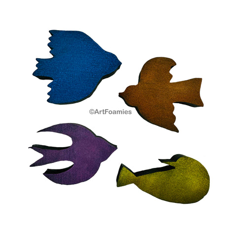 Kae Pea | Birds | Foam Stamps - Set of 4