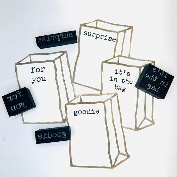 Kae Pea | Bag Words | Foam Stamps set of 4