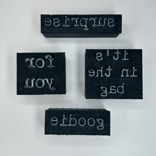 Kae Pea | Bag Words | Foam Stamps set of 4