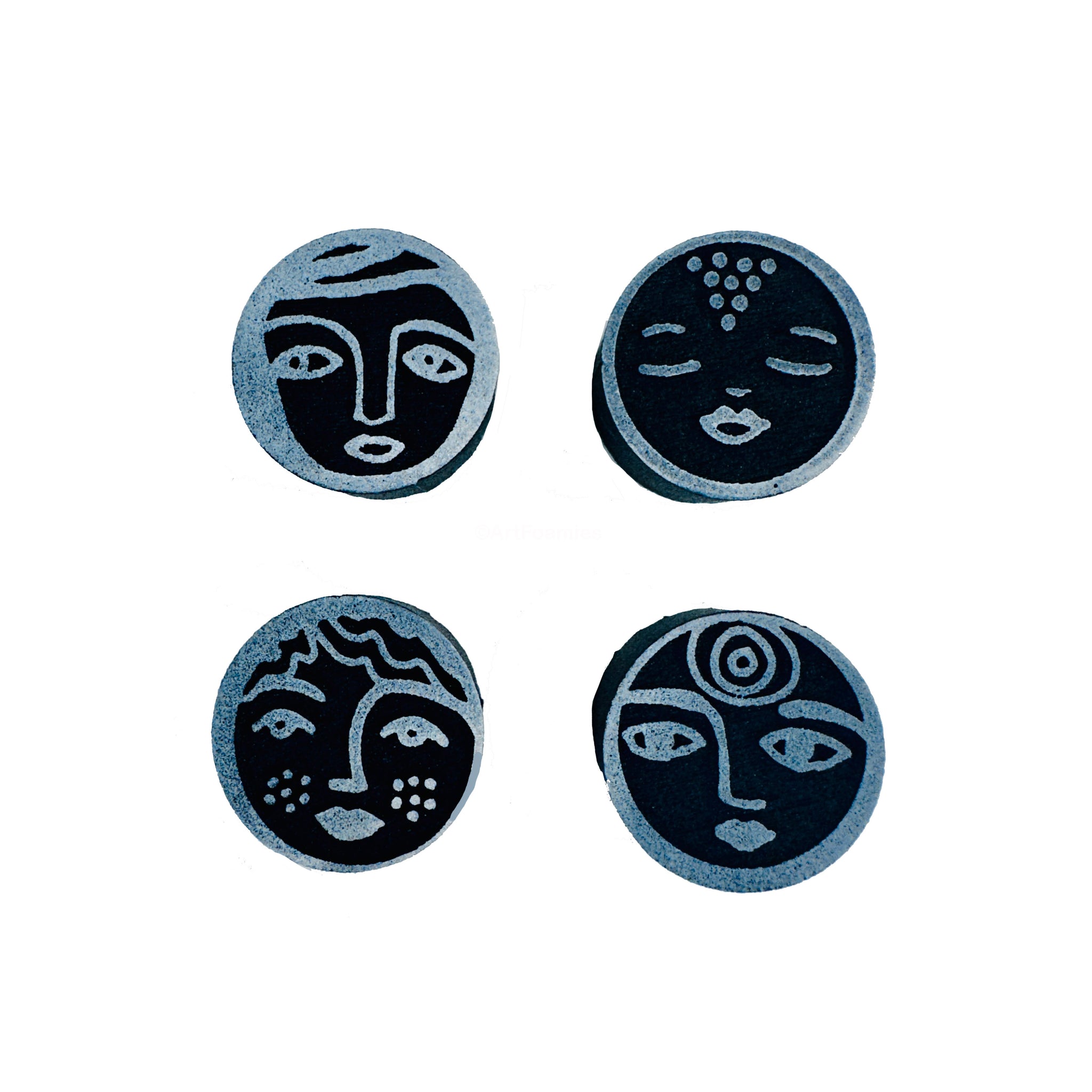 Kae Pea | Four Fresh Faces | Foam Stamps - Set of 4