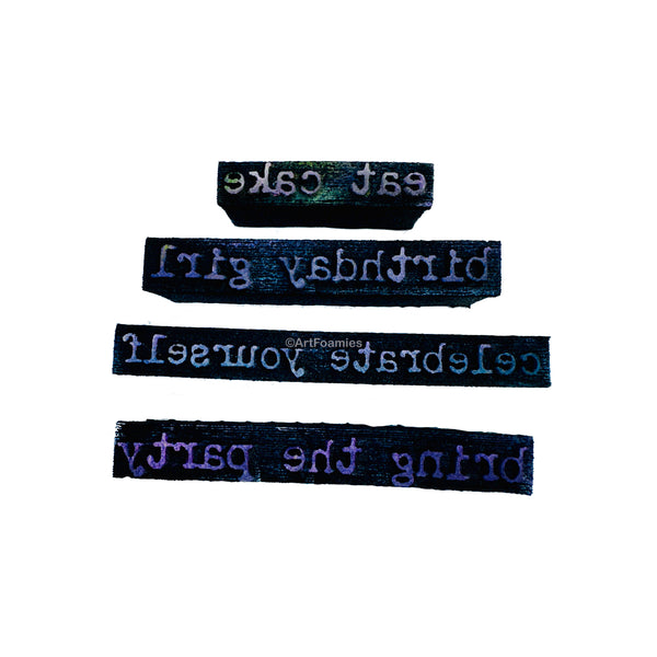 Kae Pea | Birthday Sentiments | Foam Stamps - Set of 4