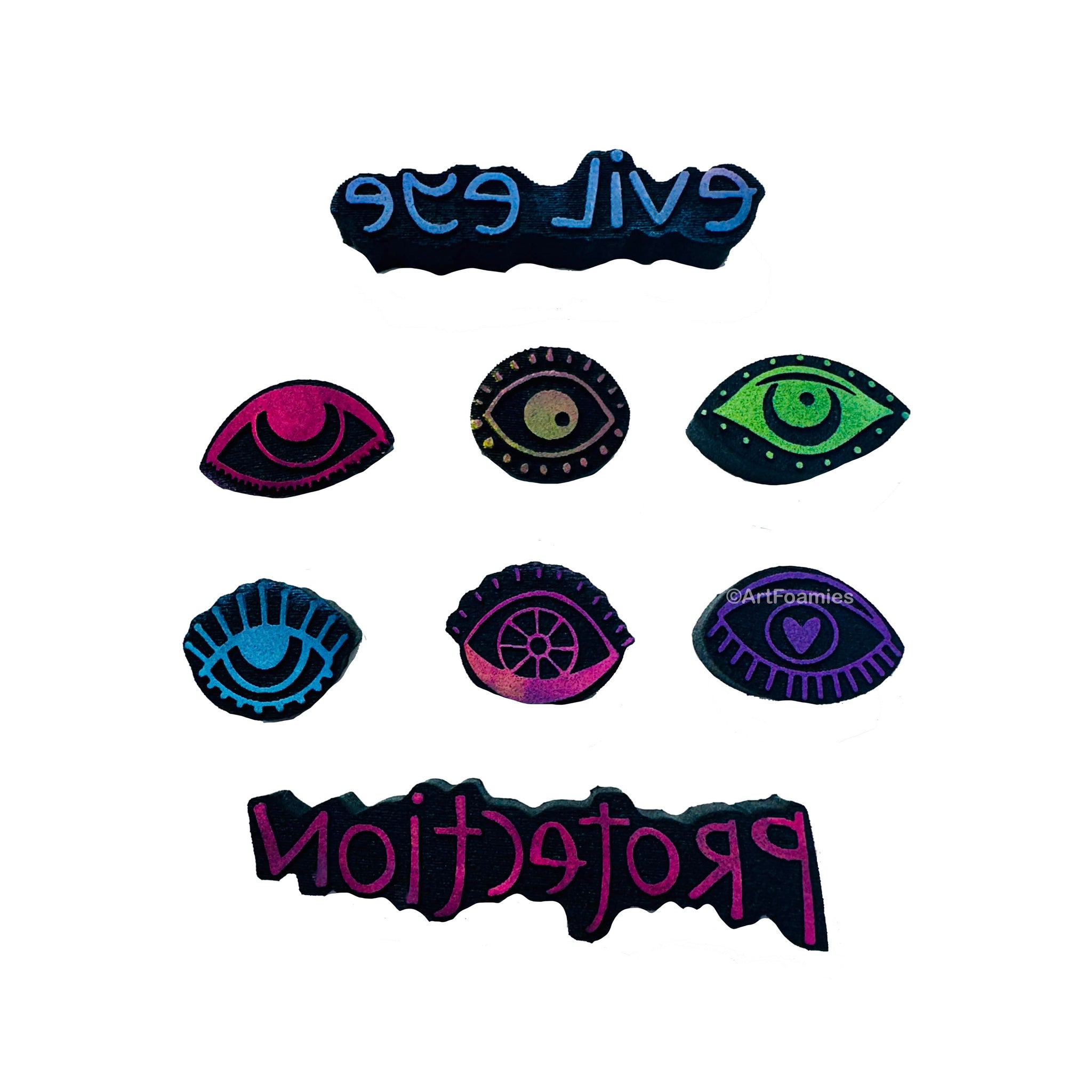 Willa Wanders for Fodder School | Evil Eye Protection Set  | Foam Stamps - Set of 8