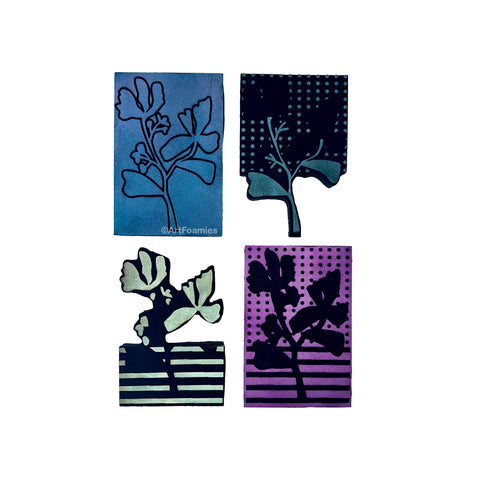 Balzer Designs | Printmaker's Best Friend - Bold Graphic Floral | Foam Stamps - Set of 4